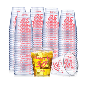 Zubebe 100 Pieces Cheers to 30 Years Shot Glasses 2 oz Disposable Cups, Birthday Party Favors for Her and Him Women Men Anniversary Wedding Decorations
