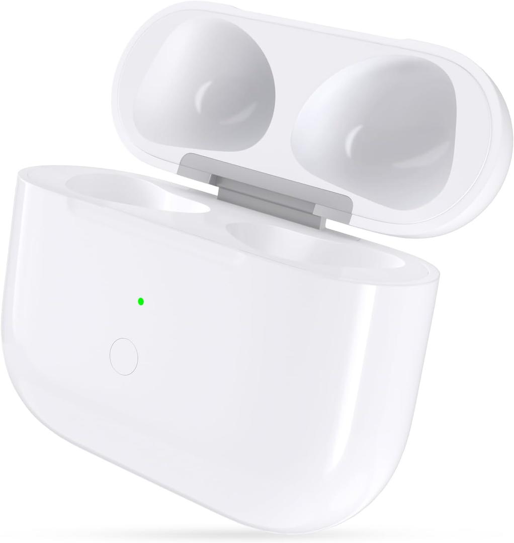 Wireless Charging Case for AirPods 3rd Generation Replacement, Compatible with Bluetooth Sync Button, White (No Earbuds Included)