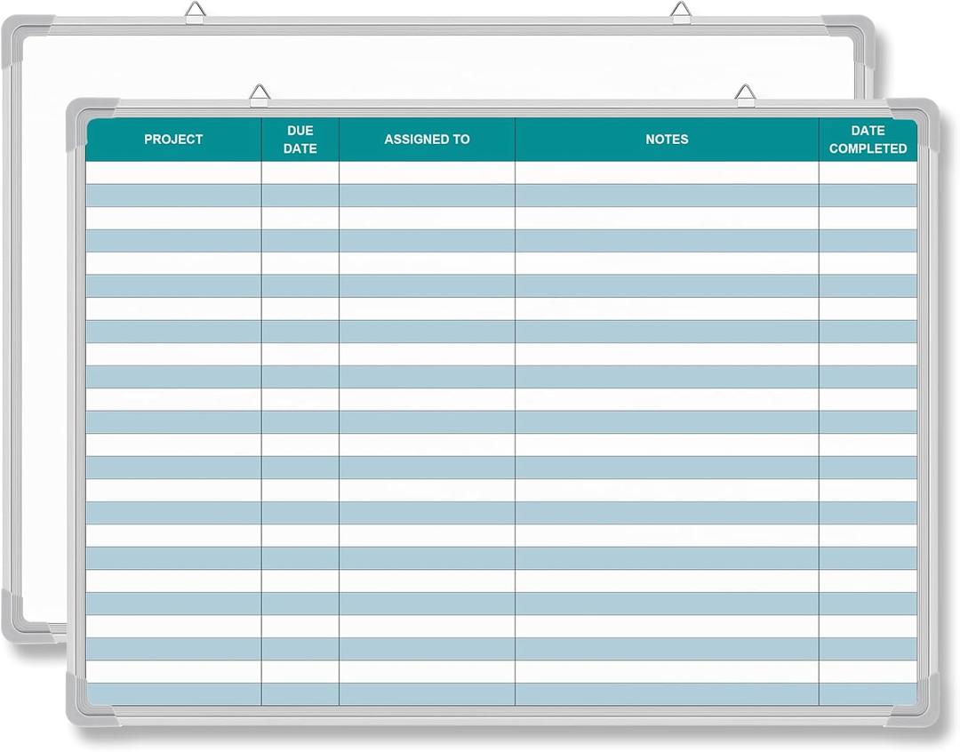AmazingSpark Lined Whiteboard Blank Grid Aluminum Frame Dry Erase Board Reusable Wall Mounted Board for Scheduling, to Do Lists Weekly Planning Home Work(36 x 24 Inch,Colorful Project Planning)