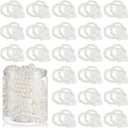 Hicarer 48 Pcs Corsage Wristlet Bracelet Wrist Corsage Prom Elastic Pearl Bands Wedding Corsages Pearl Bracelet Wedding Wristlets DIY Wrist Corsages Accessories for Bridal Shower Party(White)