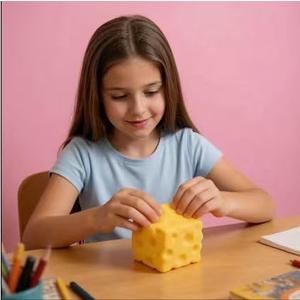Yellow Cheese Soft Stressball Squishy toy small