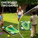 2-in-1 Cornhole Board Set & Dartboard Target Game, Adults Bean Bag Toss for Yard Games with 4 Darts & 4 Bean Bags, Indoor Outdoor Office Party Play, 33.5in x 21.6in (2-in-1 Cornhole Board Set)