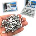 30 PCS 1/4-20 Inch Wingnuts, Quality Carbon Steel Wing Nuts Zinc Plated Fasteners Parts Butterfly Nut, Hand Twist Tighten Hardware Nuts Butterfly Wing-Nut 1/4-20” Assorted Kit
