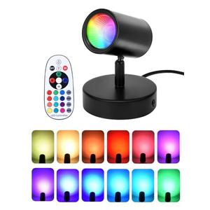 AodiYipei 10W LED Spot Lights Indoor RGB Color Changing Uplighting with Remote, 120V Christmas Spotlight Plant Accent Light with Switch for Halloween Party Decoration, 5FT Code, 1 Pack