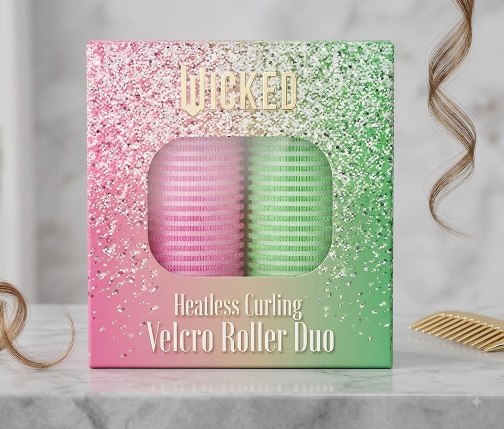 3 x WICKED Stain Ribbon Hair Rollers 3PK
