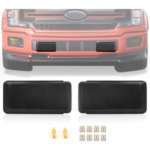 2Pcs F150 Front Bumper Guards Pads Cover Insert Cap Compatible with Ford F-150 2018 2019 2020 Replace# JL3Z17E810AB for Front Left Driver & Right Passenger Side (Matte Black)