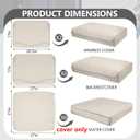Cethytirko 14 Piece Outdoor Patio Waterproof Cushion Covers, Fits 6-Seat Wicker Rattan Sectional Couch Chair Furniture Cover Replacement Set - Fade-Resistant Patio Cushion Covers with Zipper