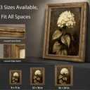 Vintage Gold Framed Floral Canvas Wall Art Retro White Hydrangea Flower Painting Picture Wall Decor Moody Botanical Flowers Poster Print Artwork for Living room Bedroom Home Decoration, 24"L x 16"W