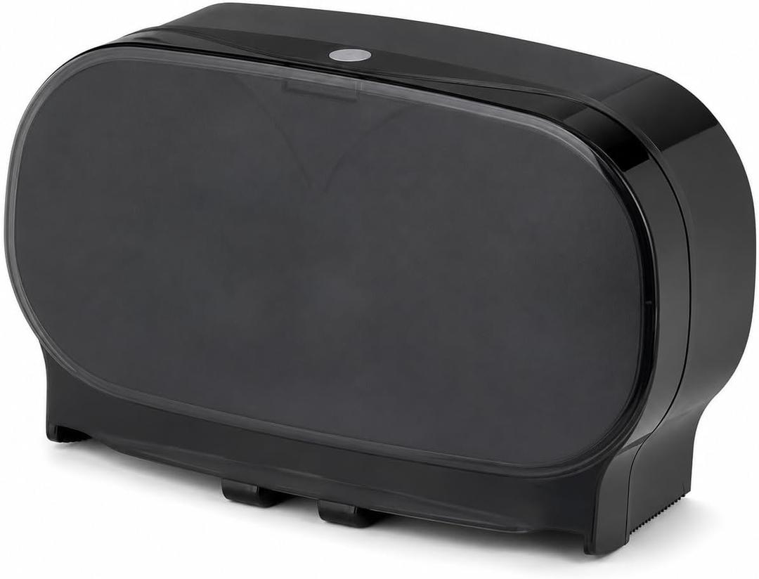 Select Toilet Paper Dispenser, Twin Roll, 6 Inch, Black Translucent, Wall Mount