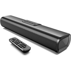 Sound Bar for TV, 50Watts-16 Inches Small Bluetooth Sound Bar with HDMI(ARC), Optical, AUX and USB Inputs, Wall Mountable TV Soundbar with Remote Control and Surround Sound for Smart TV, PC, Gaming
