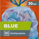 Hefty Blue Trash Bags, Blue, 30 Gallon, 36 Count