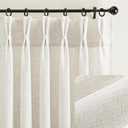 HUEVESSEL Pinch Pleated Curtains 84 inch Length,Curtains for Living Room Light Filtering 350 GSM Thick Curtain Semi Sheer Pleated Drapes Back Tabs and Pinch Pleats for That Elegant Tailored Look