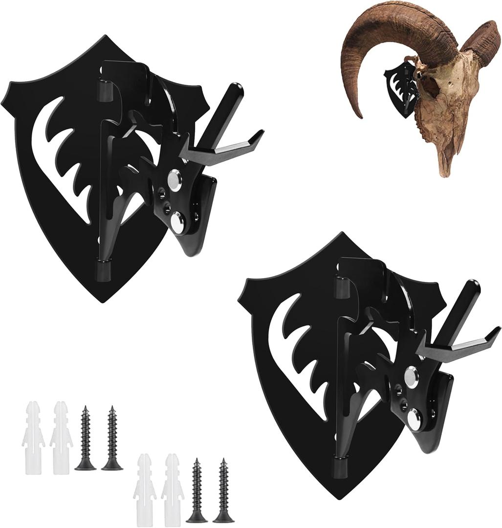 2 PCS Medium Hooker Trophy Mount | 5-Level Angle Adjustment | Concealed Screw Mounting | Screws Included