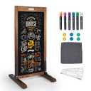 Magnetic Chalkboard Easel Sign Sidewalk - 40 x 20 Inches, Large Stand up Chalk Board Signs, Double Sided Outdoor Chalkboard Display for Restaurant Cafe Shop Wedding Party or Business, Brown
