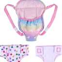 BABESIDE Baby Doll Accessories, Doll Carrier with 2 Doll Diapers  Baby Dolls Accessories Set for 12-15 Inch Dolls, Pretend Play Gift for Girls