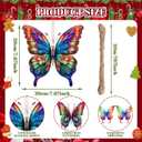 Soaoo 36 Pcs 7.87" Butterfly Christmas Outdoor Decorations Stained Large Hanging Christmas Ornaments Double Sided Xmas Plastic Decor for Xmas Tree Office Home Yard Porch Holiday