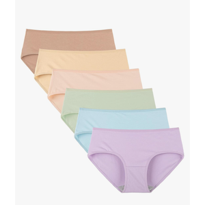 INNERSY Womens Underwear Cotton Hipster Panties Regular & Plus Size 6-Pack Size M