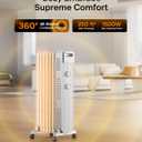 Pelonis Oil Filled Radiator Heater for Large Space, 2025 Upgraded, Space Heaters with 1500W Quiet Warmth Radiant Heater, 3 Heating Modes, Overheat & Tip-Over Protection, Adjustable Thermostat, White
