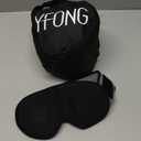 YFONG Travel Pillow for Long Flight Airplanes, Head Strap Combo with 3D Contoured Eye Mask for Sleep, Neck Pillow for Car Trip Essential, 360 Support Memory Foam Headrest, Prevent Head Bobbing, Black