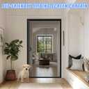Beeveer Retractable Screen Door with Sliding Track Fits Door Size 33" x 80" (Curtain Size 34'' x 81'') Pet Friendly Magnetic Fiberglass Mesh Screen for Patio French Sliding Doors Weighted Bottom
