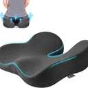 Soft Support Memory Foam Seat Cushion - Wide Cushion for Wide Hip Office Workers, Car Drivers - Sciatica,Tailbone Pain Relief,Office Chair Cushion & Car Seat Cushion (Gray)
