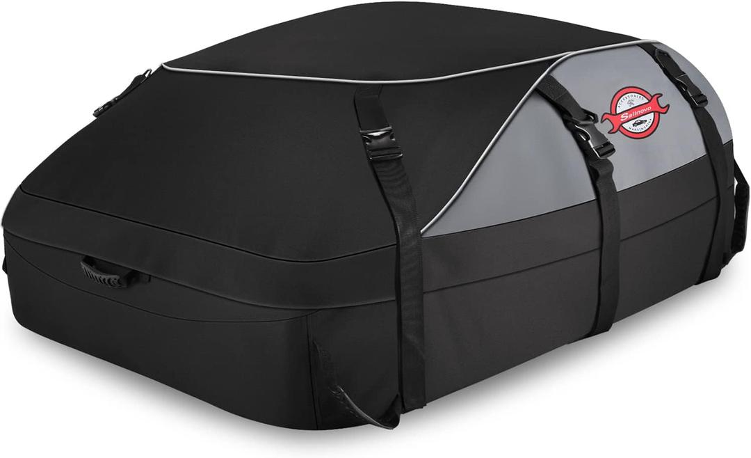 Sailnovo Rooftop Cargo Carrier Roof Bag, 20 Cubic feet Waterproof Roof Cargo Carrier fit car with/Without Luggage Rack - Vehicle Soft Shell Roof Cargo Box with Tie-Down Strap, Safety Hook