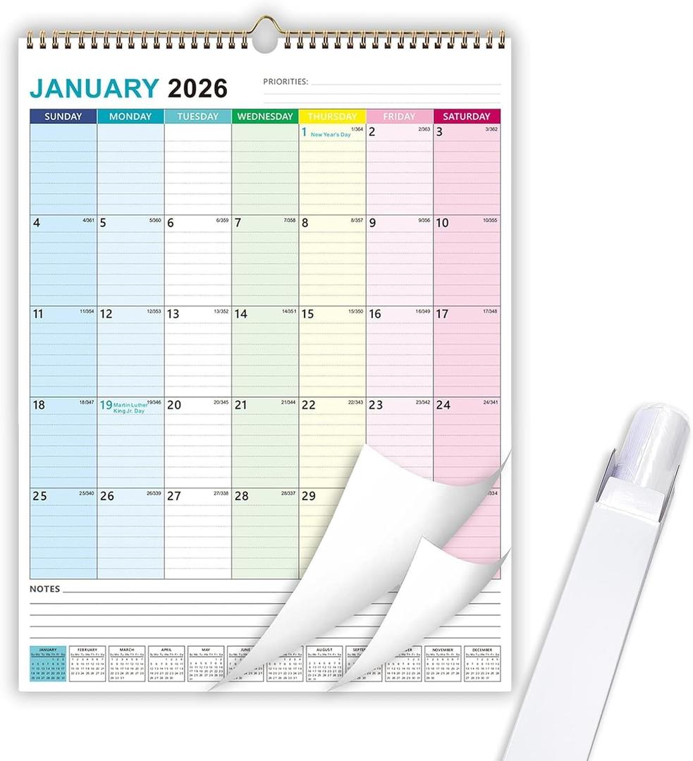 2026 Wall Calendar - 22" x 15" Wall Calendar 2026-2027 from Jan 2026 to Jun 2027, 22" x 15", Extra Large 2026-2027 Calendar with Thick Paper, Large Ruled Blocks