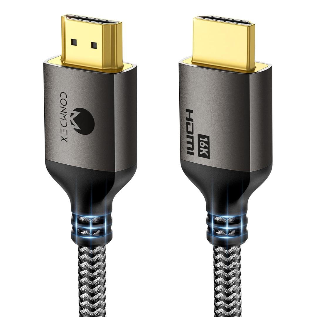CONMDEX 16K HDMI 2.2 Cable 6.6ft  Designed for Stable High-Bandwidth Connections | 96Gbps Headroom, 8K@120Hz 144Hz / 4K@240Hz, eARC, HDR & VRR | Gaming Console, Graphics Card, TV, Monitor & Soundbar