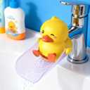 Skyroku Duck-Tastic Faucet Extender for Toddlers  Kicking Legs Fun! Splash-Proof & Easy Install Sink Extender for Kids (Yellow&Purple)