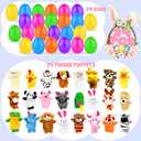 24 Pcs Finger Puppets Set, Animal Finger Puppets for Kids Easter Party Favors Birthday Gift Carnival Classroom Prize
