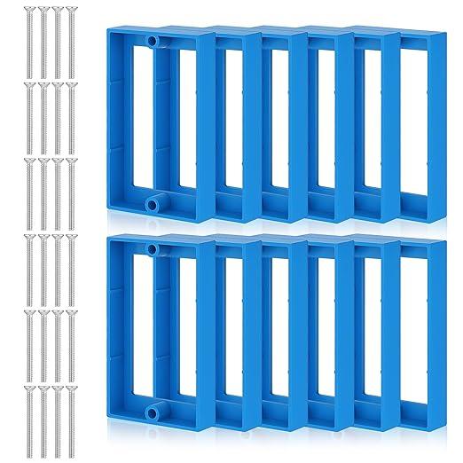 12Pcs 1/2" Single Gang Electrical Box with 24 Screws, Electrical Outlet Boxes Extender 1 Gang Receptacle Extender for Electricals Box and Outlet Switches(Blue)