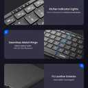 Foldable Keyboard and Mouse, Samsers KM08 Folding Bluetooth Keyboard Mouse Combo, 2.4G + BT5.0 x 2, Full-Size Portable Travel Keyboard & Rechargeable Wireless Mouse for iOS Android Windows Mac OS