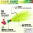 Shad Darts Crappie Jigs Head Bucktail Hair Jig for American Shad Crappie Bass Fishing Lures 1/16oz 1/8oz 1/32oz 1/4oz 25 Pack