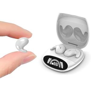 Piluyaa Sleep Earbuds，in Ear Headphones for Side Sleepers, Wireless Earbuds Light-Weight Noise Blocking, Comfortable Fit LED Power Display, Invisible Earphones for Sleeping, Working, Hiking, White