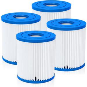 Future Way Type H Pool Filter Cartridge Replacement for Intex 330 GPH Filter Pump for Above Ground Pools, Replace Type H, 29007E, 4 Pack
