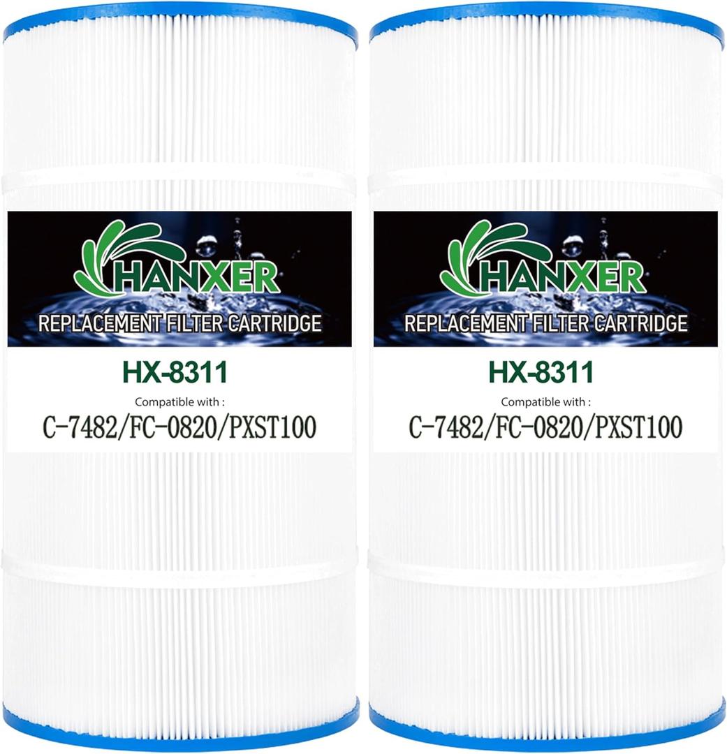 Swimming Pool Filter Replaces for C-8311, Filbur FC-1285, CCX1000RE (CC 1000E), XStream CC1000RE, PXST100, PLFPXST100, 81005, 100 Sq.Ft Filter Cartridge, 2 Pack