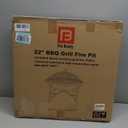 Fire Beauty Fire Pit for Outside Wood Burning,BBQ Grill Steel Fire Bowl with Spark Screen Cover,Log Grate,Poker for Camping Beach Bonfire Picnic Backyard Garden (Black)