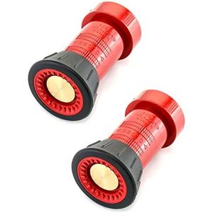 QWORK Fire Hose Nozzle, 1-1/2" Heavy Duty NPSH Thermoplastic Constant Flow Fog Nozzle, Fire Equipment, 2 Pack