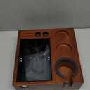 IKAPE V2 Espresso Knock Box, Espresso Coffee Organizer Box Fit for Storage 51mm 53/54mm 58mm Espresso Tamper, Distributor, Portafilter & Puck Screen Accessories, Natural Walnut Station Base (8 IN One)