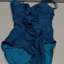 Blooming Jelly Women One Piece Swimsuits Tummy Control Bathing Suit Gold Ring Full Coverage Slimming Swimwear (Large, Turquoise)