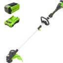Greenworks 40V 15" Cordless Battery Brushless String Trimmer (Front Mount) w/ 2.5 Ah Battery & Charger Green