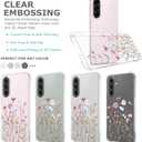 Floral Clear Case for Samsung Galaxy A56 5G for Women Girls,Pretty Phone Cover for Galaxy A56 5G,Flower Design Cute Pattern Slim Soft Drop Proof Protective TPU Bumper Case,FL-37