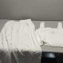 Women's Two Piece Sets Sleeveless Linen Tank Crop Top Wide Leg Pants Set Jumpsuits Medium