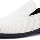 Mens Loafers Slip-on Dress Shoes Mesh Casual Oxford Shoes Classic Business Tuxedo Shoes Fashion Lightweight and Breathable (11, White)