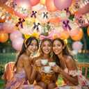 KatchOn, Pre-Strung Bow Ribbon Garland - Pack of 2, 10 Ft | Hanging Bow Banner for Bachelorette Party Decorations Modern Bridal Shower Decor | Valentines Day Decorations | Galentines Day Decorations