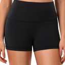 YUNOGA No Front Seam Biker Shorts for Women, High Waisted Tummy Control 3" Inseam Exercise Athletic Gym Running Yoga Shorts (Black,XL) (Black, XL)