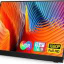 VILVA Portable-Monitor-for-Laptop - 15.6'' 1080P FHD IPS Display USB-C HDMI Portable Monitor for Laptop with Cover and Speakers External Monitor for Laptop/PC/Mac/Phone/Xbox Switch/PS4/