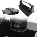 BestEvMod Center Console Under LCD Screen Organizer Compatible with Tesla Cybertruck 2023 2024 2025 Accessories Magnet Install No Tape Needed Pickup Lower LCD Storage Box (Flocked)