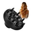 2 x Diffuser Attachment for Hair Dryer, Blow Dryer Nozzle-Specific Hair Diffuser for Curly Hair and Natural Wavy Hair, Suitable for Hair Dryers 4.0-4.4cm (Black)