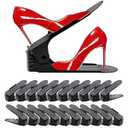 Shoe Slots Organizer 20 Pack - Shoe Stackers, Space Savers 50%, 4 Levels Adjustable, Double Layer Holders for Closet, White